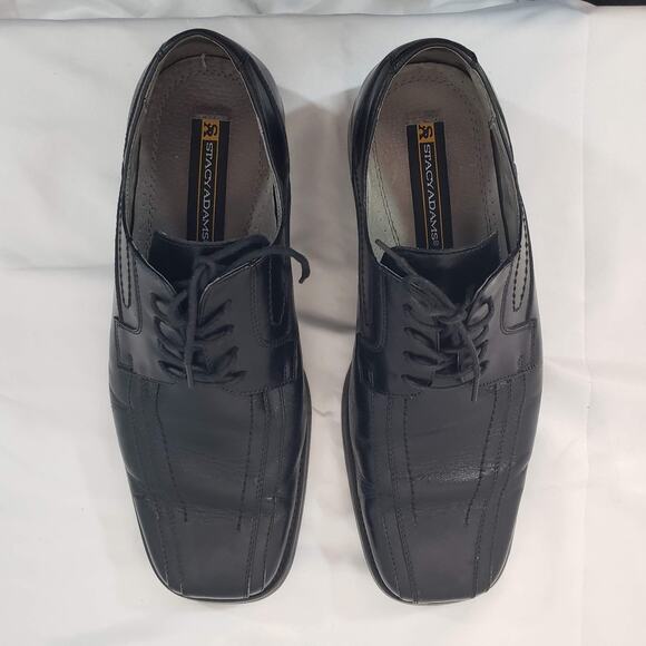 Stacy Adams Black Leather Oxford Lace Up Square Toe Dress Shoes Mens 9 main image 15